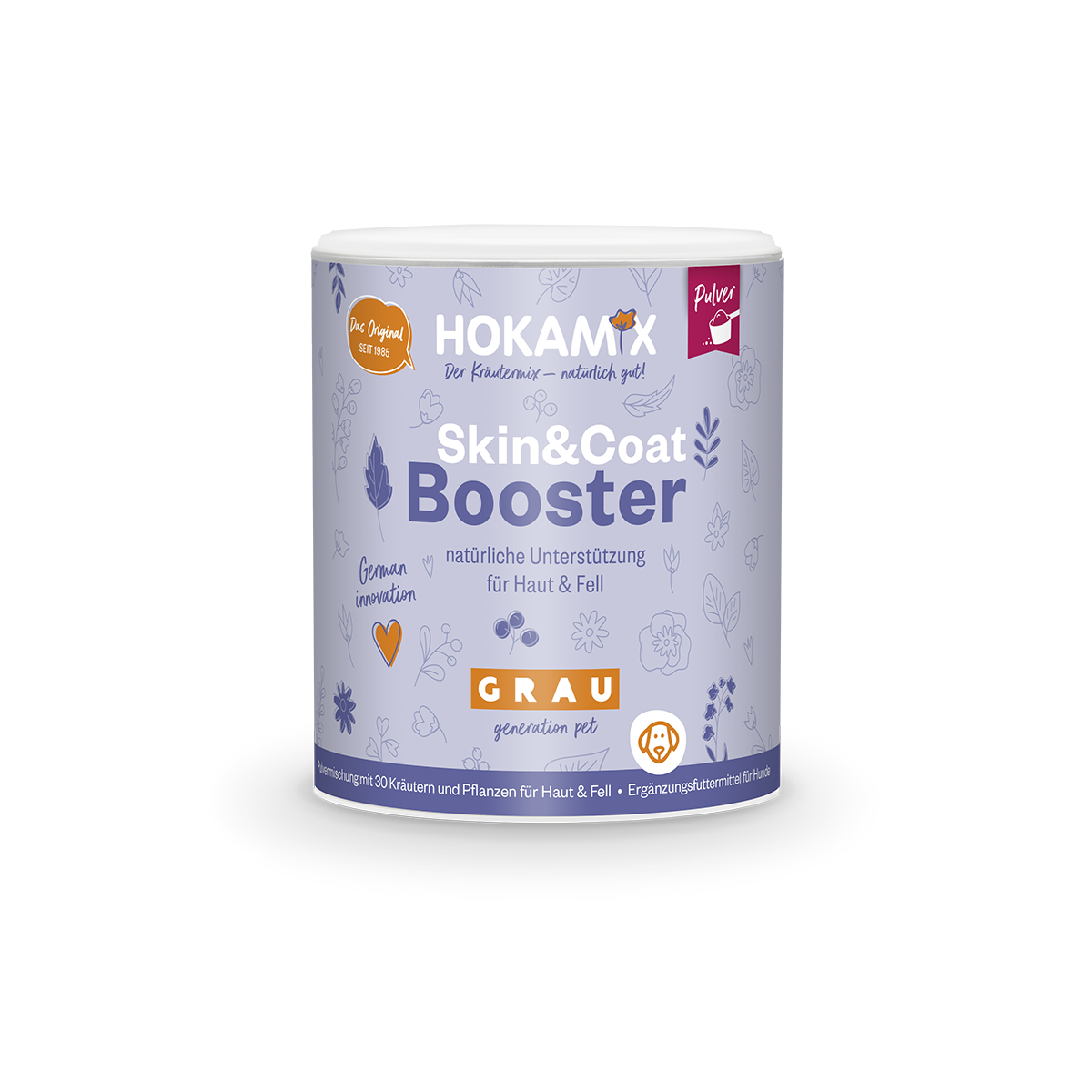 Complément alimentaire naturel pour peau chiens grau HOKAMIX30 DERMA