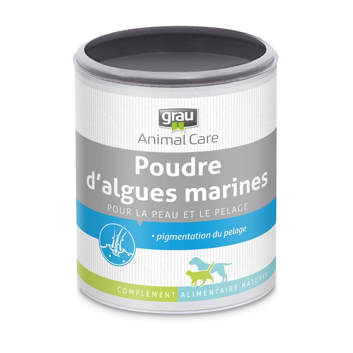 Poudre d'algues marines naturelles GRAU pour pigmentation chiens chats