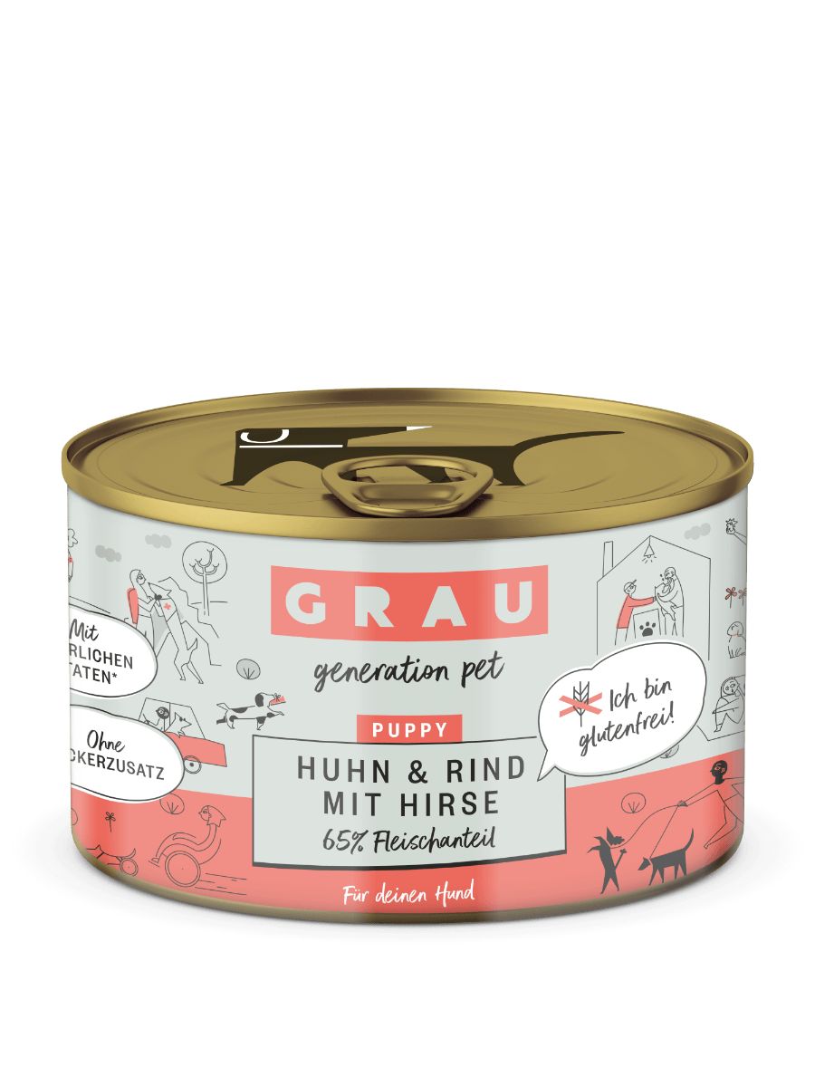 Pâtée pour chiots Puppy/Junior au poulet, bœuf et millet 6 x 400 g