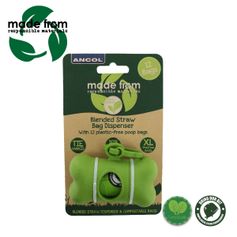 Distributeur de sacs à crottes avec 12 sacs 100% végétal 0% plastique