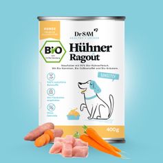 Pâtée pour chien Bio monoprotéine Dr. SAM Sensitive Ragoût de Poulet