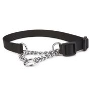 Collier métal+nylon semi-étrangleur Ancol noir