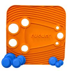 Tapis de léchage chiens LICKLOCK 20x20 cm orange à connecteurs