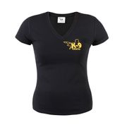 T-shirt en coton pour femme à col V Julius-K9 noir
