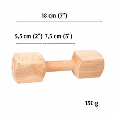Haltère chien bois dur issu d'un morceau de bois unique 150 g